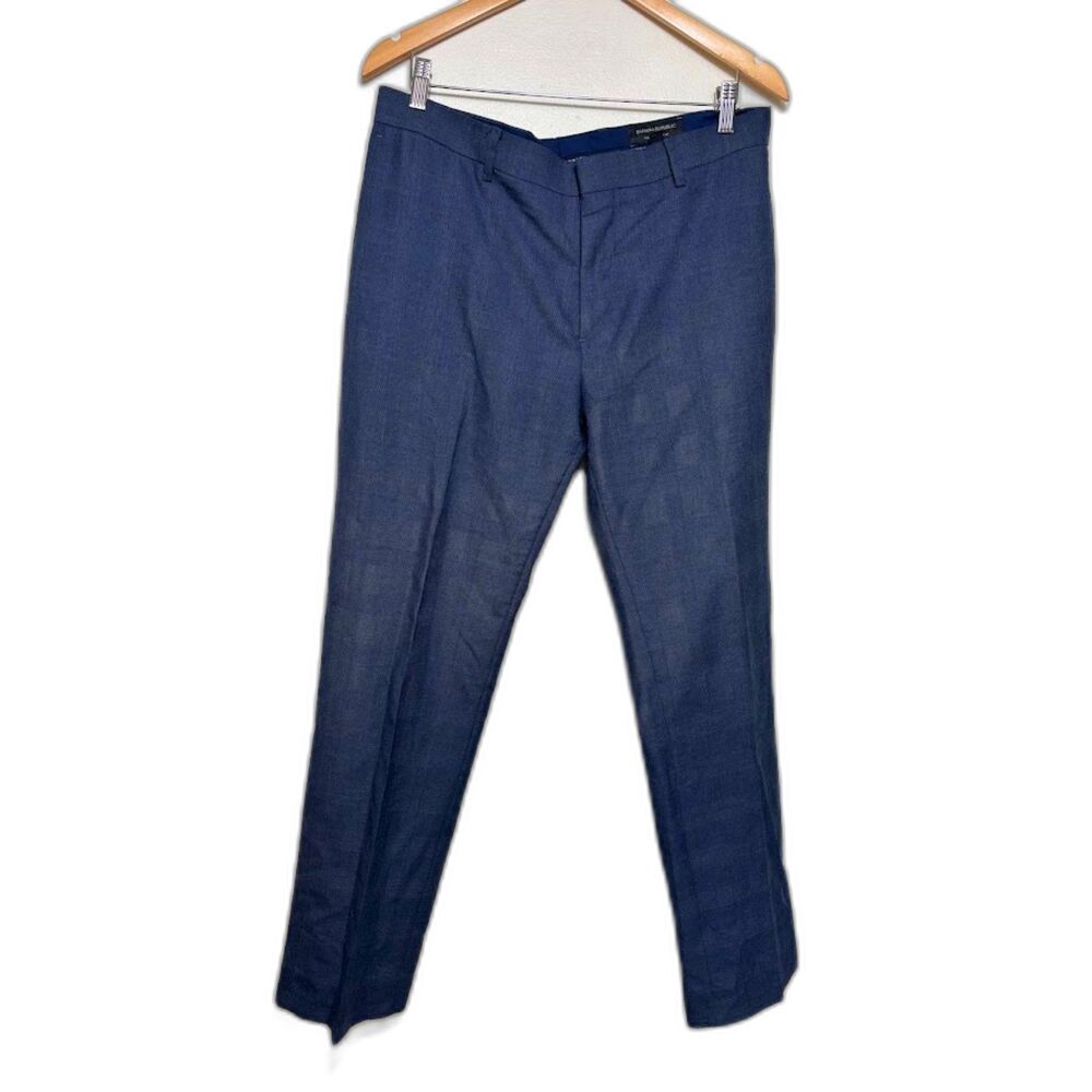 Banana Republic Men's Pants size 34 x 32 Navy Blue Tailored Slim Fit Wedding